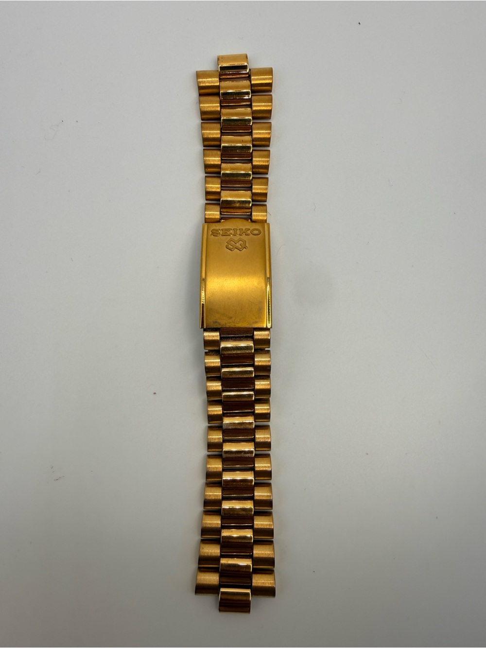 Vintage Men’s Seiko SQ Gold Tone Watch Bracelet Band Signed Clasp